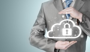 Protect cloud information data concept. Security and safety of cloud computing.